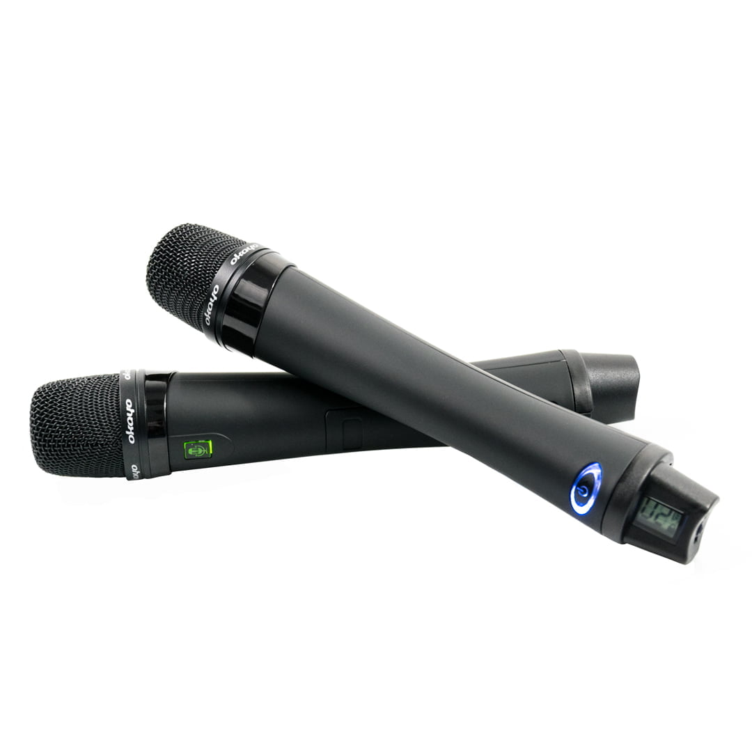 Okayo DL-8H Wireless Microphones (2-pack) + Okayo SRX-800 Multi-frequency Receiver - Image 4