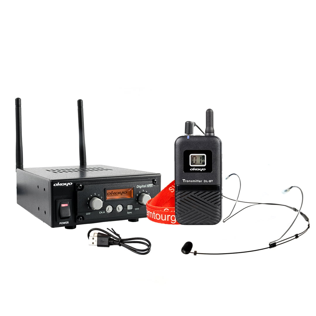 Kompletny bezprzewodowy system audio / mikrofonów dla instruktora fitnessu, aerobiku Okayo SRX-800 + DL-8T - obrazek 8