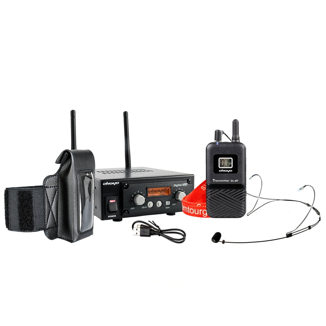 Complete wireless audio / microphone system for fitness instructor, aerobics Okayo SRX-800 + DL-8T